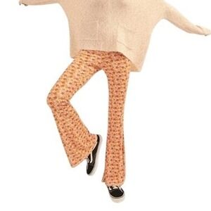 Arula Floral Print Wide Leg Pants Orange Pink Yellow Boho Flare